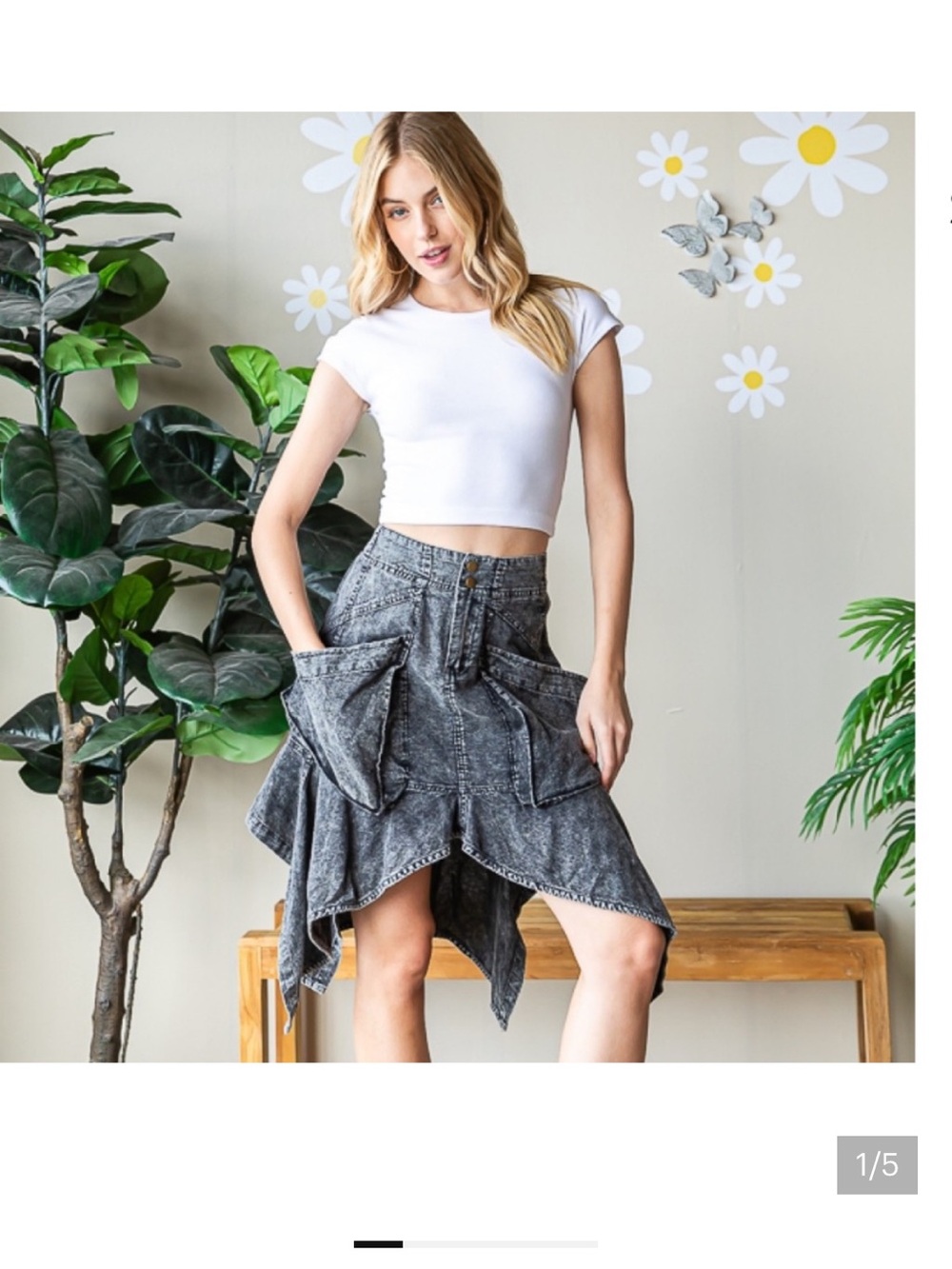 Oli & Hali Jean cargo skirt boho utility Laggenlook - Picture 2 of 14